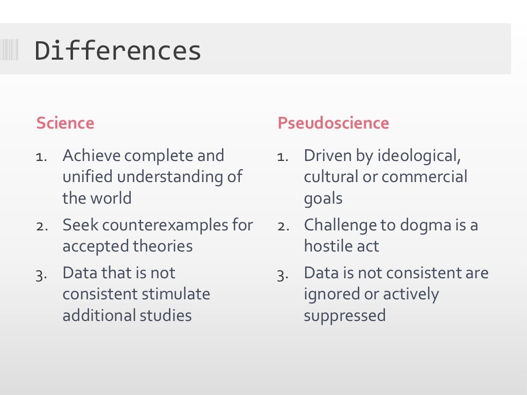Natural Science versus Pseudoscience
