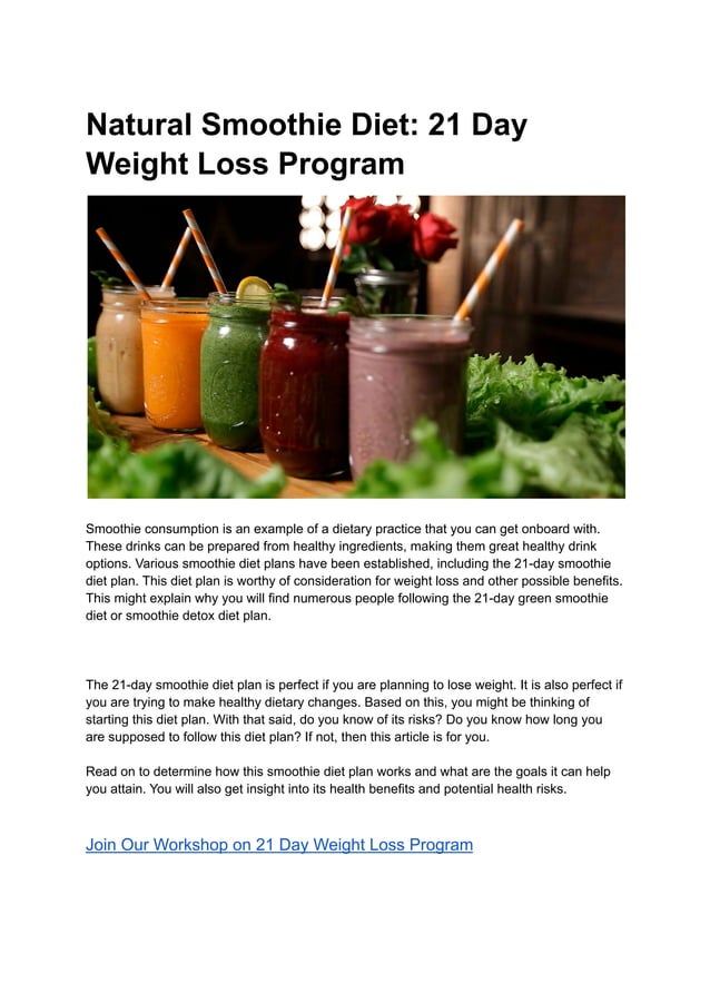 21 Day Weight Loss Program- see the magic