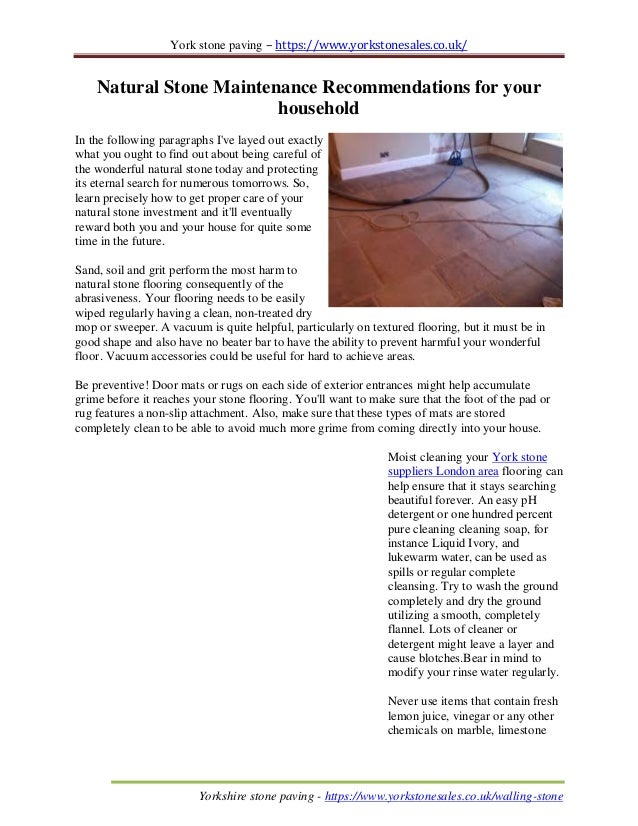 Natural Stone Maintenance Recommendations