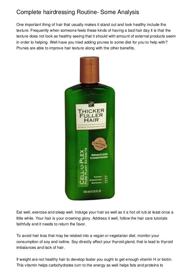 Complete hairdressing Routine Some Analysis