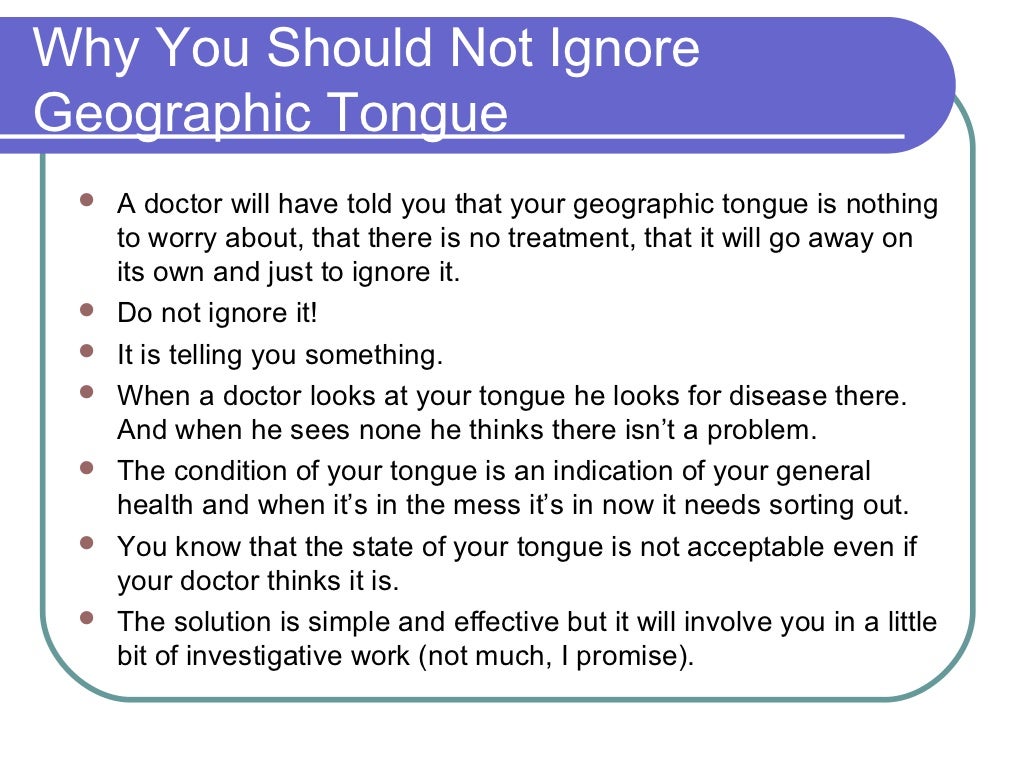 Natural treatment for geographic tongue