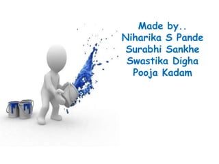 Made by..
Niharika S Pande
Surabhi Sankhe
Swastika Digha
Pooja Kadam

 