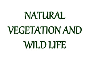 NATURAL
VEGETATION AND
WILD LIFE
 