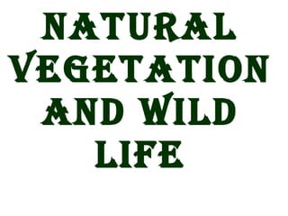 NATURAL VEGETATION AND WILD LIFE 