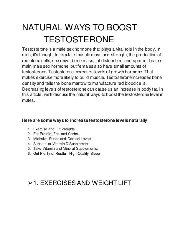 Natural Ways To Boost Testosterone