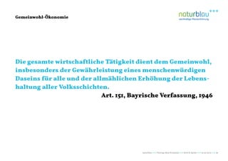 naturblau +++ Vortrag oikos Konstanz +++ Brot & Spiele +++ 16.06.2015 +++ 56
Gemeinwohl-Ökonomie
Die gesamte wirtschaftlic...