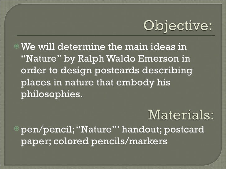 nature essay by emerson analysis