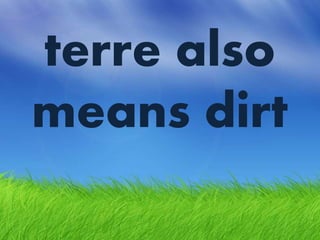 terre also
means dirt
 