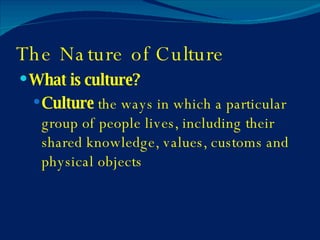 Cultural Science Definition Nature of Culture Notes | PPT