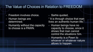 Nature of Human Freedom (Existentialism) | PPTX