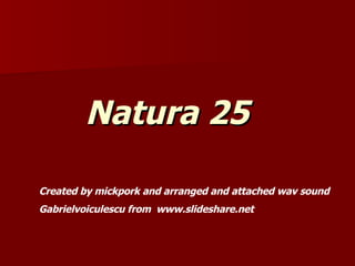 Natura 25 Created by mickpork and arranged and attached wav sound Gabrielvoiculescu from  www.slideshare.net 