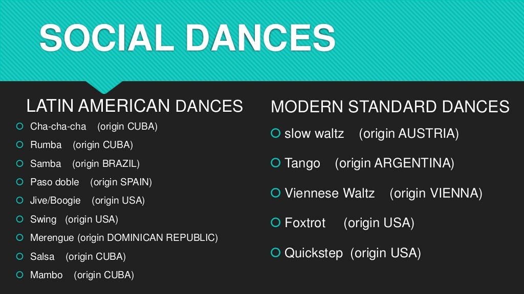 Nature and background of social dances and dance mixers