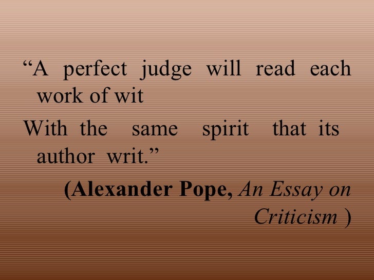 alexander pope an essay on criticism summary and analysis