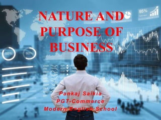 NATURE AND
PURPOSE OF
BUSINESS
Pankaj Saikia
PGT-Commerce
Modern English School
 