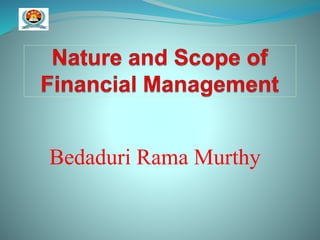 Introduction to Financial Management
BEDADURI RAMA MURTHY
 