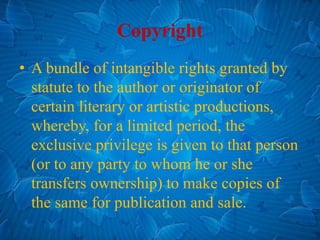 Nature and scope of protection of copyright | PPTX