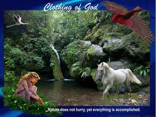 Clothing of God Nature does not hurry, yet everything is accomplished. 