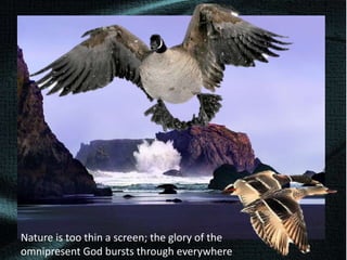 Nature is too thin a screen; the glory of the omnipresent God bursts through everywhere