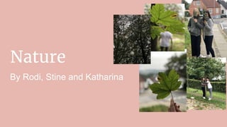 Nature
By Rodi, Stine and Katharina
 