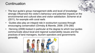 Tour Guide Environment Nature based tourism presentation work | PPTX