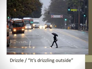 Drizzle / “It’s drizzling outside”
 