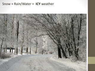 Snow + Rain/Water = ICY weather
 