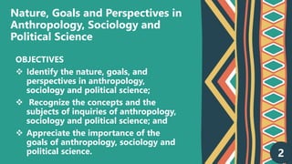 nature goals and perspective of anthropologysociology and ...