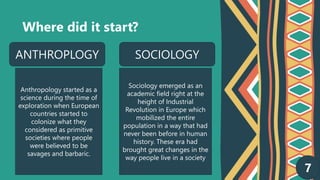 nature goals and perspective of anthropologysociology and ...