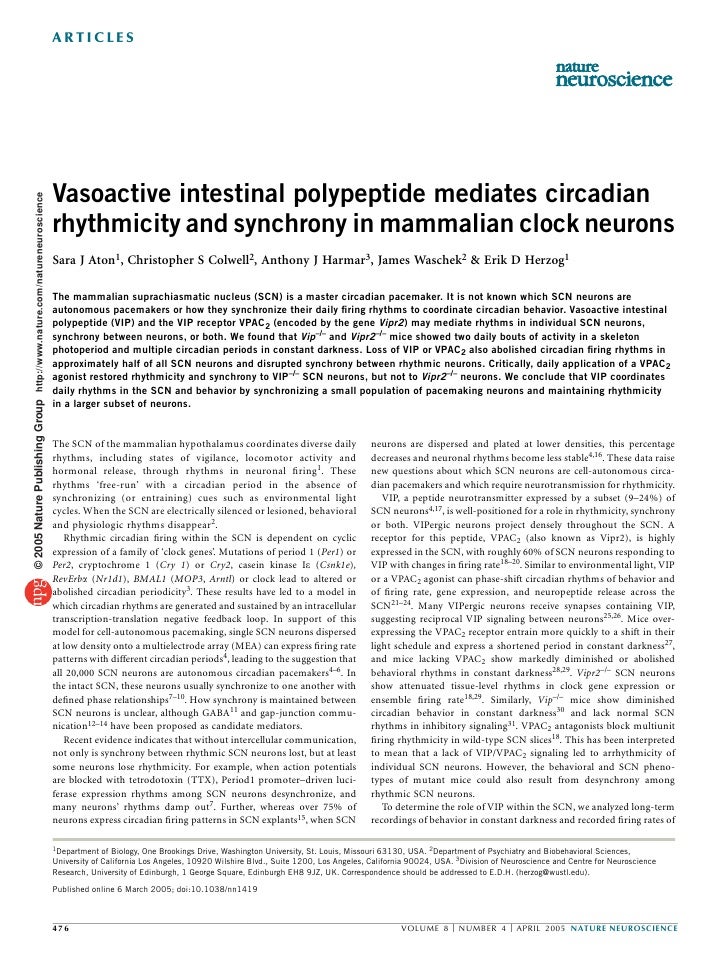 et al., Nature 2005 Vasoactive intestinal polypep…