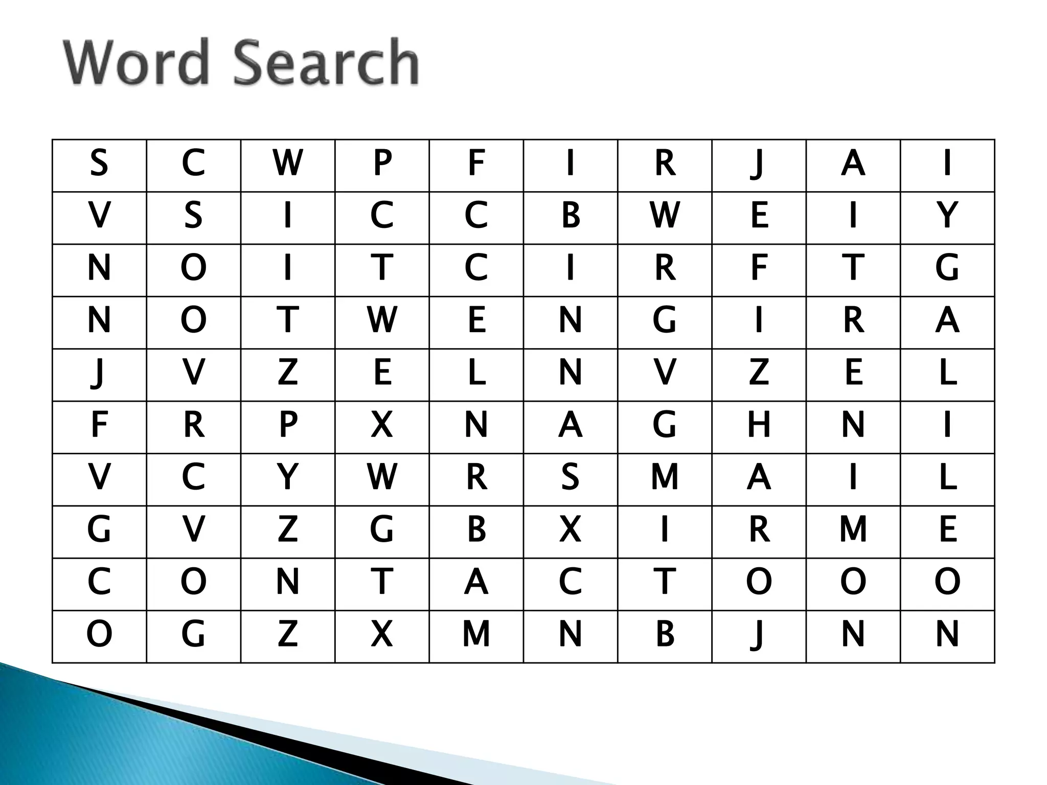 S C W P F I R J A I
V S I C C B W E I Y
N O I T C I R F T G
N O T W E N G I R A
J V Z E L N V Z E L
F R P X N A G H N I
V C Y W R S M A I L
G V Z G B X I R M E
C O N T A C T O O O
O G Z X M N B J N N
 