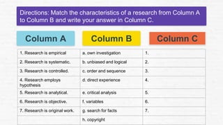 Research Two Column Practical Research 1: Nature of Inquiry and Research.pptx