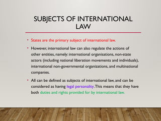 Nature of International Law and history of its development | PPTX