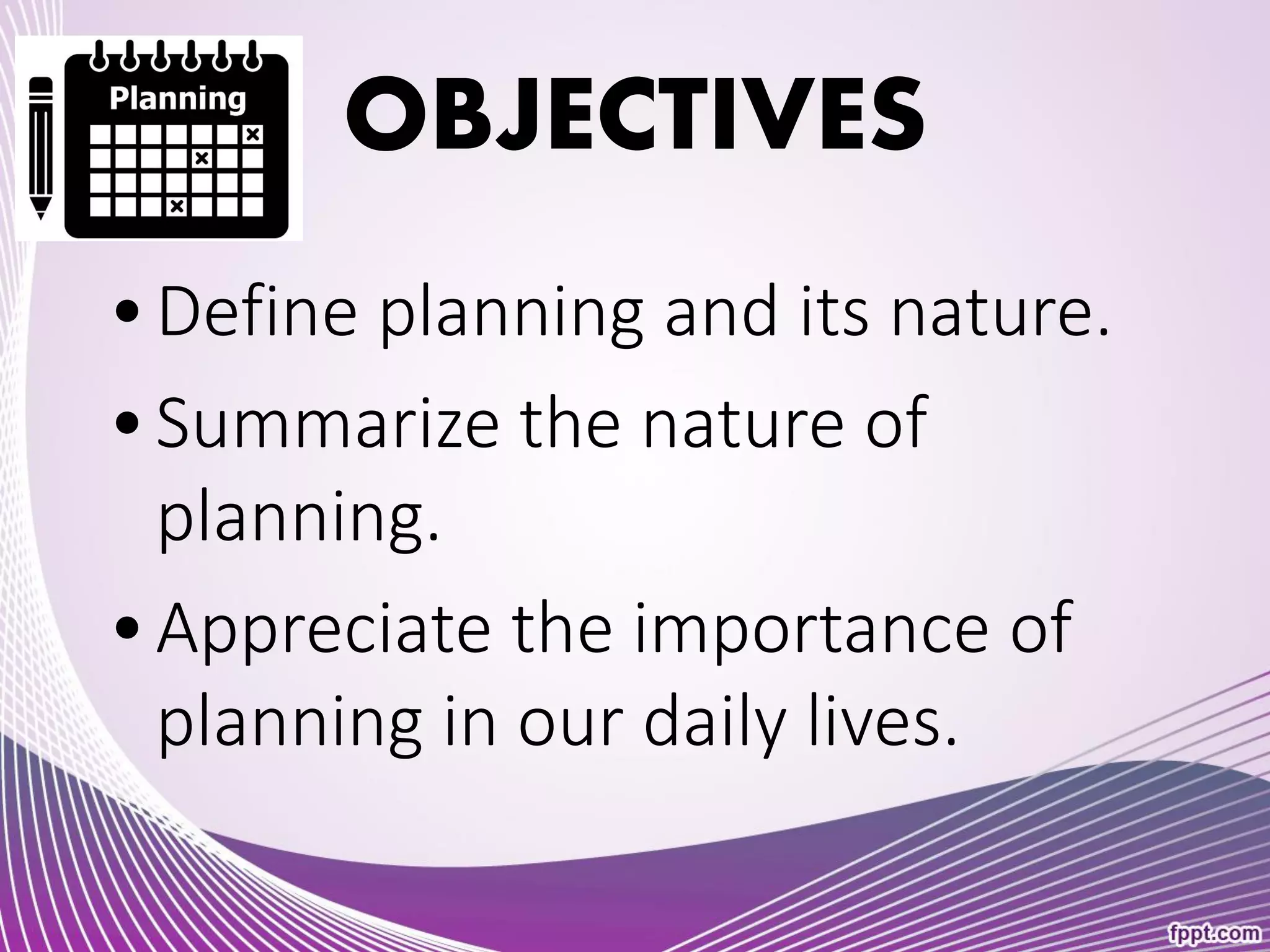 Nature of planning | PPT