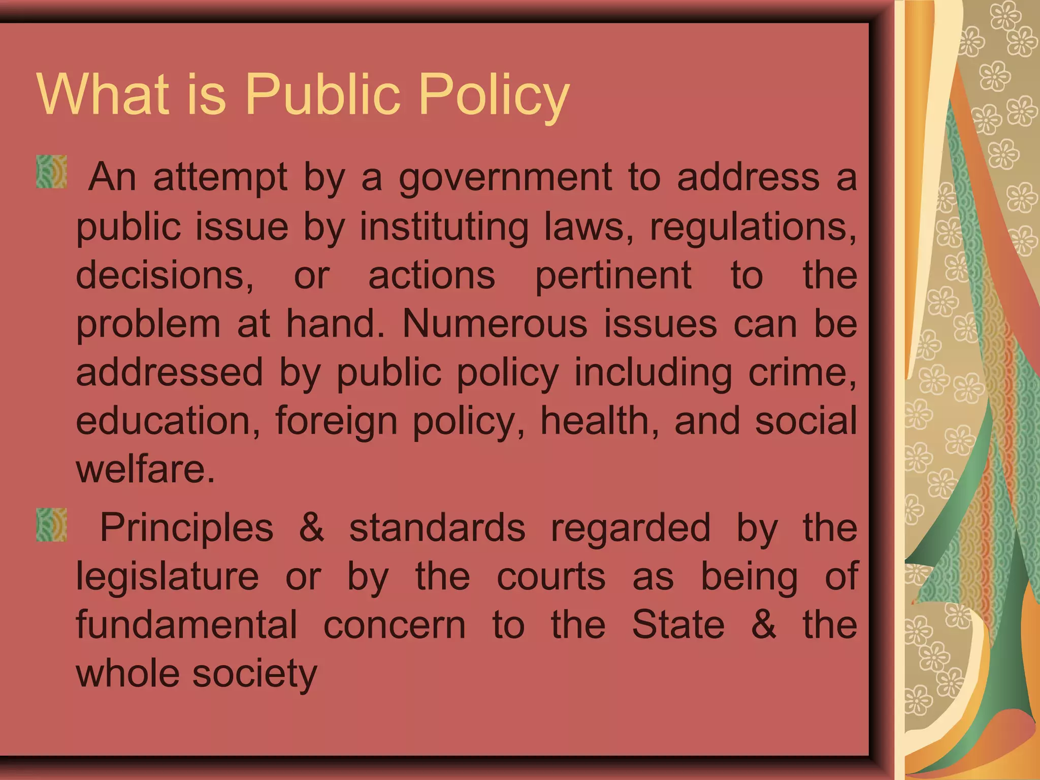 Nature of Public Policy | PPT