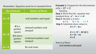 Stardarnd Form Math Example Nature_of_Roots_of_Quadratic_Equation.pptx