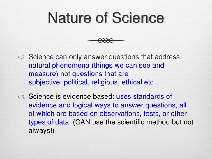 Nature Of Science Statements Nature Of Science Statements