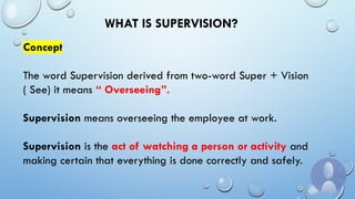 Supervision Def nature of supervision in the school community setting | PPTX