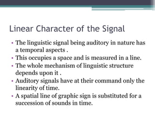 Nature of the linguistic sign 