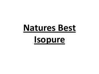 Natures Best
Isopure

 