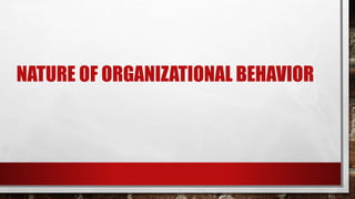 NATURE OF ORGANIZATIONAL BEHAVIOR
 