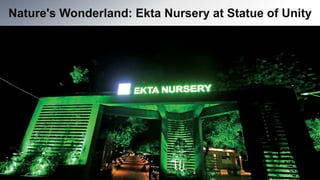Contoso
S u i t e s
Lorem ipsum dolor sit amet, consectetur
adipiscing elit
Nature's Wonderland: Ekta Nursery at Statue of Unity
 