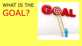 WHAT IS THE
GOAL?
 