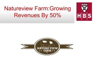 Natureview Farm:Growing
Revenues By 50%
 