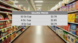 32 Oz Cup $2.70
4 Oz Cup $2.85
8 Oz Cup $0.74
 