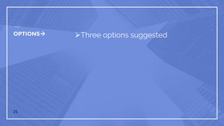OPTIONS Three options suggested
21
 