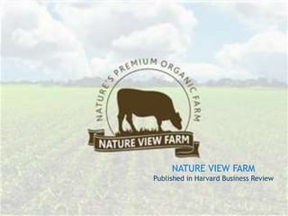 NATURE VIEW FARM
Published in Harvard Business Review
 