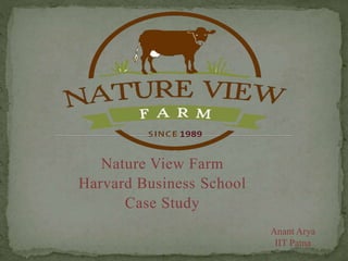 Nature View Farm
Harvard Business School
Case Study
Anant Arya
IIT Patna
 