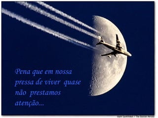 Pena que em nossa pressa de viver  quase não  prestamos  atenção... 