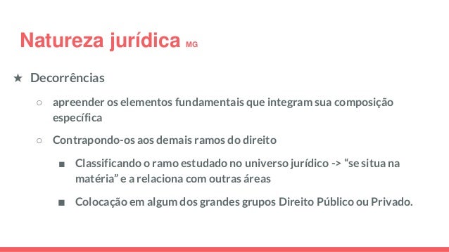 Natureza jurídica e princípios