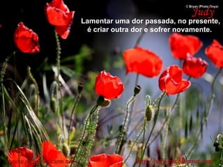 Lamentar uma dor passada, no presente,
 é criar outra dor e sofrer novamente.
 